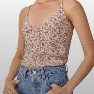Reformation Floral Camisole in Cream and Orange